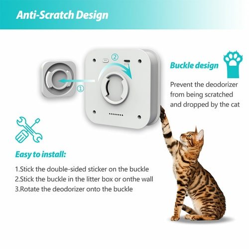 Smart Cat Odor Purifier for Cat Litter Box Deodorizer Dog Air Cleaner - Imagen 5