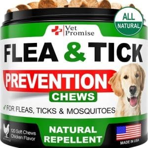 Flea and Tick Prevention for Dogs Chewables   All Natural Dog Flea &