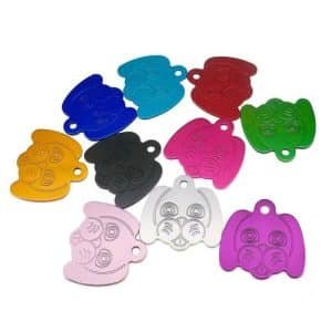 Wholesale 100Pcs Personalized Dog Head Pattern Pet ID Tag Engraved