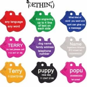 Personalised engraving text on pet id tags dog cat accessories Mouse