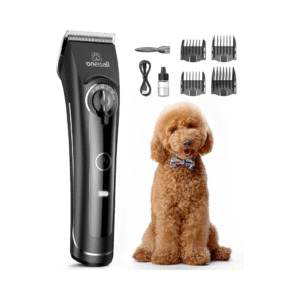 Oneisall Cortapelos para Perros de Pelo Duro y Rizado – Kit de Peluquería Canina Silencioso con Peines de Metal