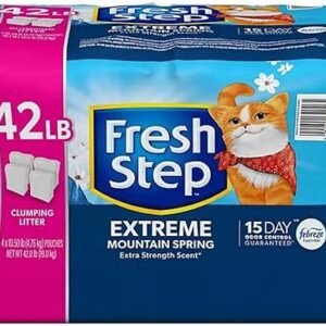 Fresh Step Extreme Scented Litter on el Poder de Febreze. Arena aglutinante para Gatos, Aroma Mountain Spring, 42 Libras (19 kg)