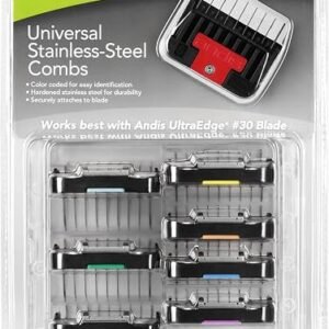 Andis Juego de 8 peines universales de acero inoxidable para perros