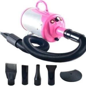 SHELANDY Groomer Partner - Secador de pelo para mascotas con calentador (rosa)
