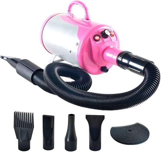SHELANDY Groomer Partner - Secador de pelo para mascotas con calentador (rosa)